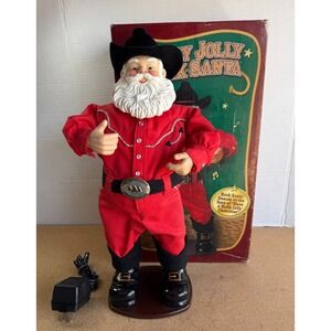 VTG  Holly Jolly Rock Santa Alan Jackson Animated Singing Dancing Christmas READ